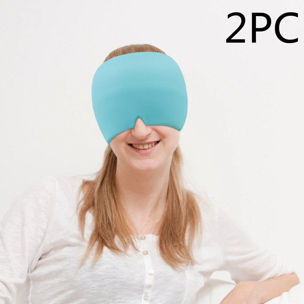 Soothing Ice Therapy Eye Mask for Headache and Migraine Relief, Flexible Gel Material, Adjustable Strap