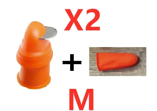 Premium Silicone Finger Guard with Stainless Steel Blade for Effortless Vegetable, Fruit, and Herb Harvesting