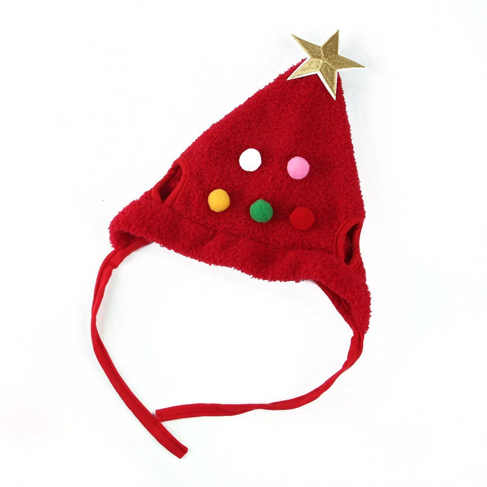 Christmas pet costume in velvet with antlers and bib for winter warmth