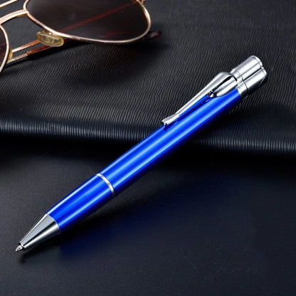Premium metal pen lighter with a powerful windproof flame, refillable butane design, and compact portable size for outdoor adventures and everyday use