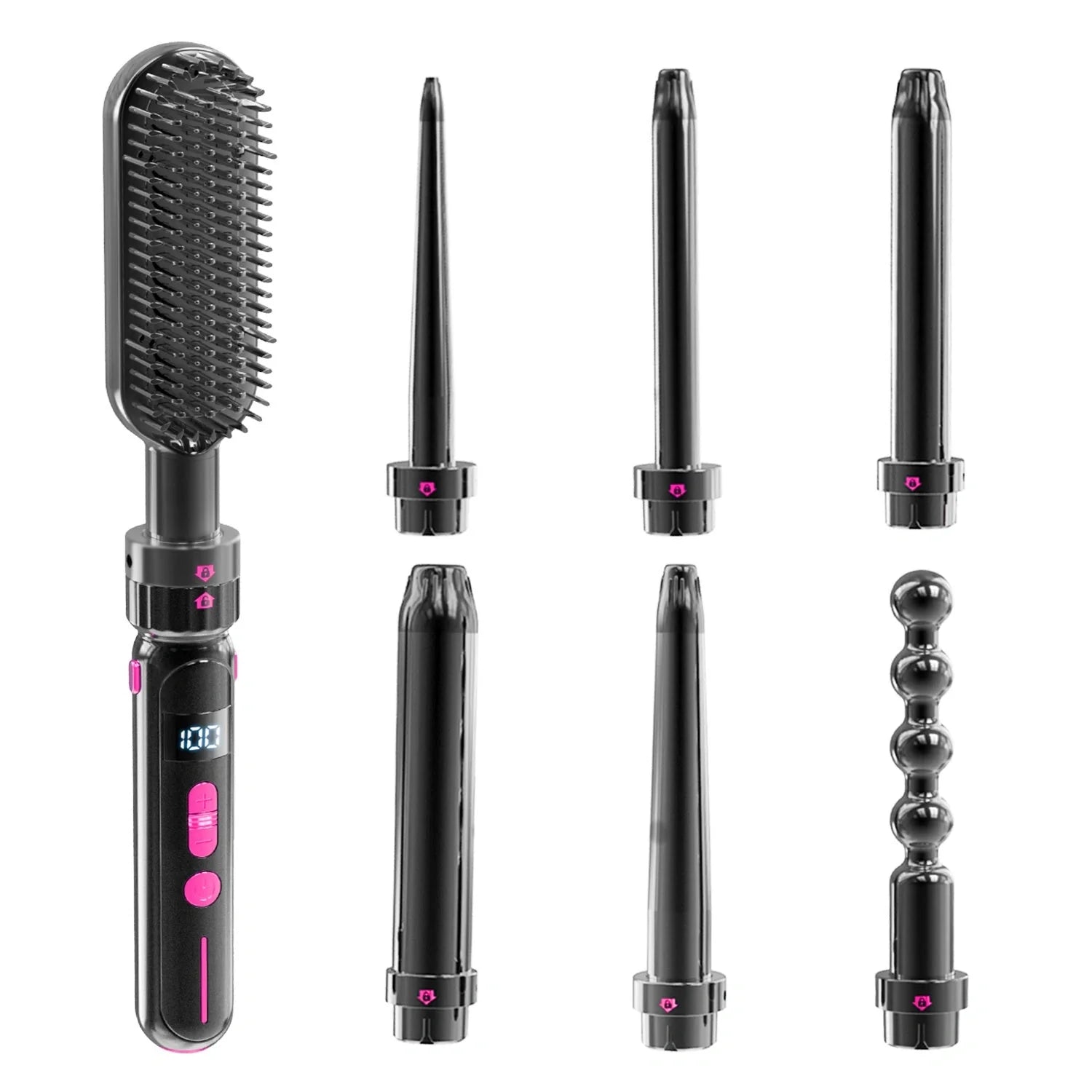 Ceramic thermal conductor curly hair sticks with black finish and wired AC power supply
