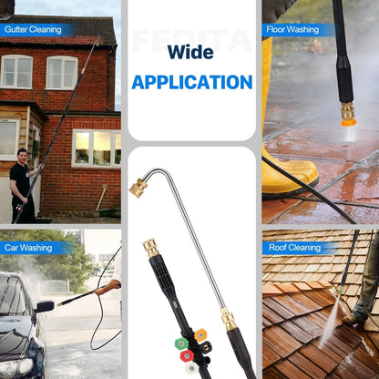 Premium high-pressure gutter cleaner with 110-inch stainless steel rod for efficient drain, gutter, and eaves cleaning