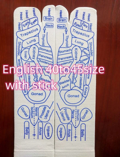 Reflexology socks with acupressure points for therapeutic foot massage