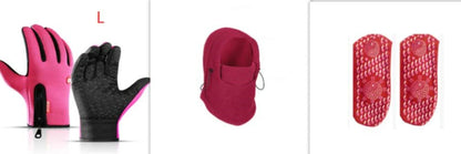 Versatile outdoor winter headwear with a warm fleece hat, face mask, and neck scarf for cold weather protection