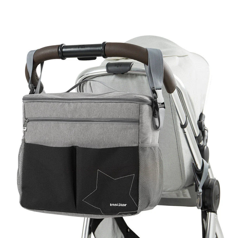 Premium waterproof backpack with multiple compartments, adjustable straps, and mesh side pockets for busy moms on the go.