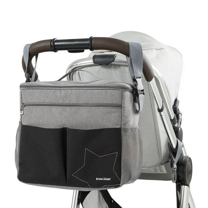 Premium waterproof backpack with multiple compartments, adjustable straps, and mesh side pockets for busy moms on the go.