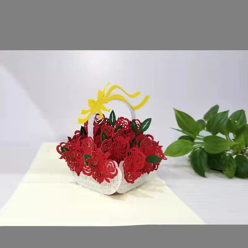 Elegant 3D pop-up wedding and anniversary greeting cards with laser-cut designs in a variety of romantic themes