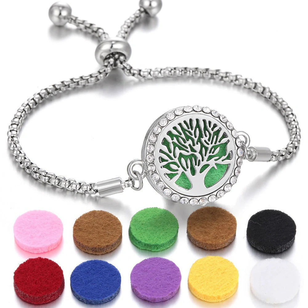 Stylish Aromatherapy Bracelet with Essential Oil Diffuser in various designs