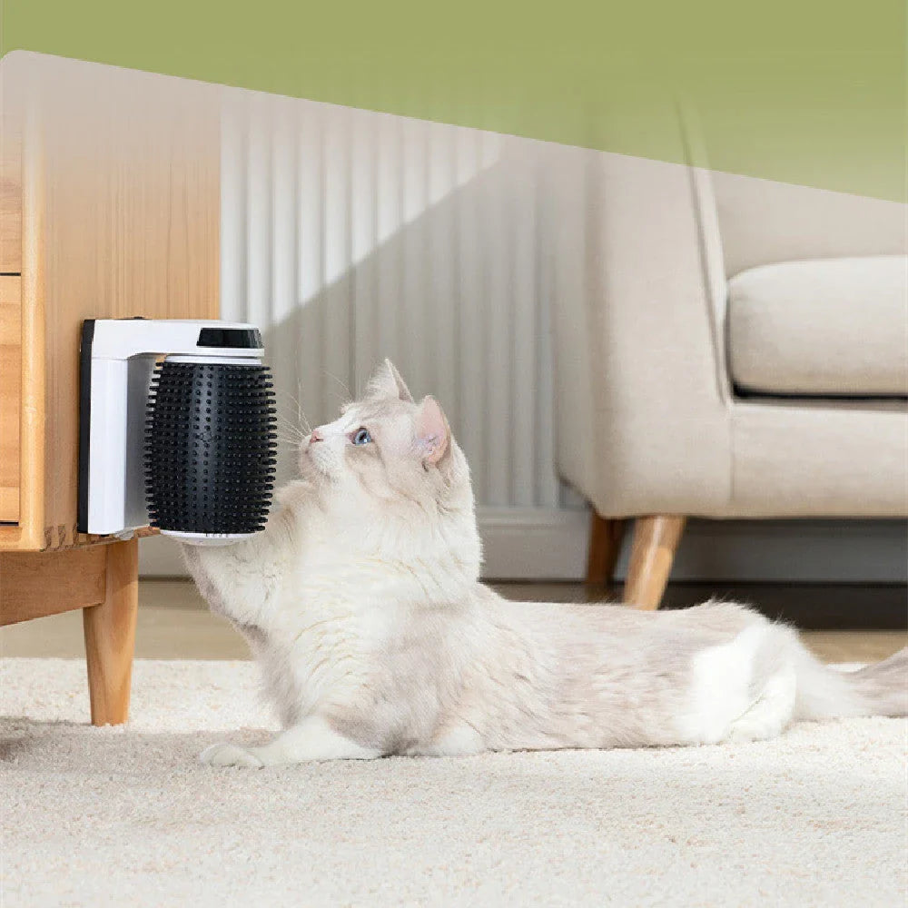 Premium Self-Grooming Cat Corner Scratcher with Soft Brushes for Gentle Grooming and Furniture Protection
