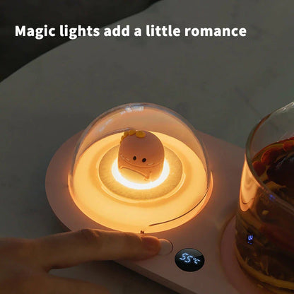 Cosy Hot Cup Warmer with PTC heating technology, temperature control, aroma diffuser, and night light features