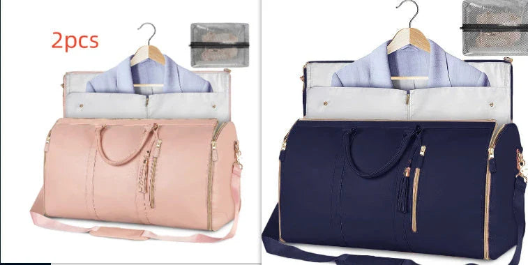 Versatile travel duffel bag for women with waterproof and foldable design, available in various color options
