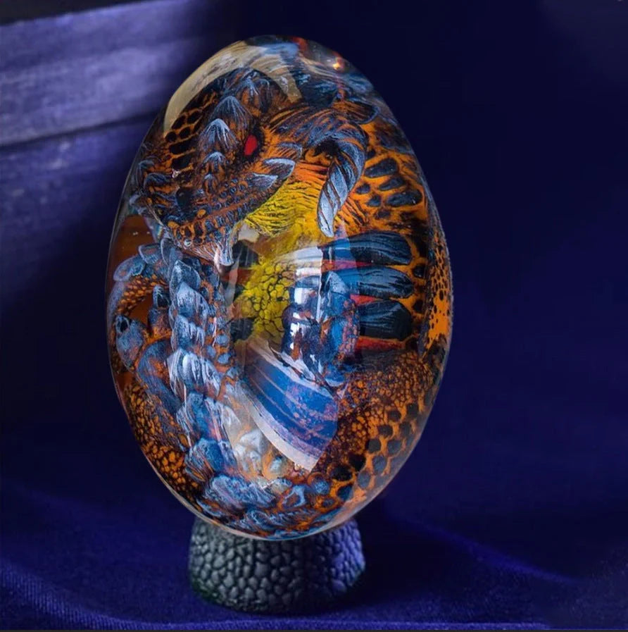 Lava Dragon Egg Desktop Decoration Dinosaur Egg Resin Crafts in various colours