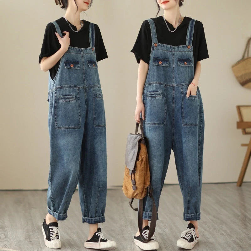 Fashionable denim strap trousers for women in light blue, featuring a tight-fitting Renaissance-inspired design and premium polyester construction