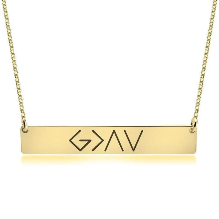 Elegant women's horizontal bar pendant necklace in gold and rose gold