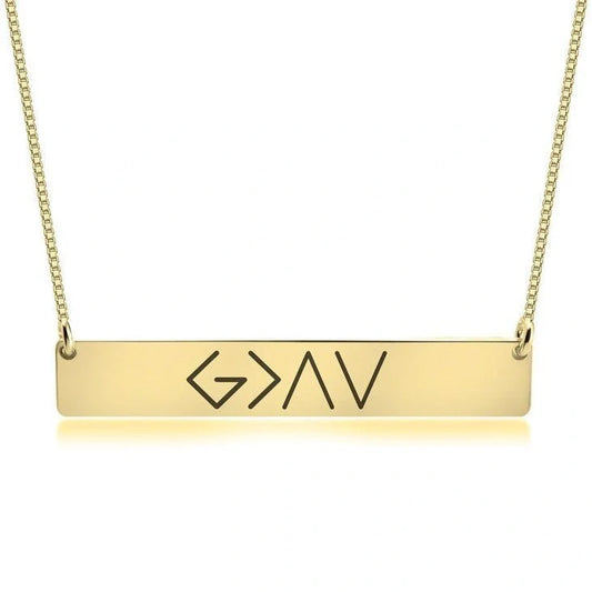 Elegant women's horizontal bar pendant necklace in gold and rose gold