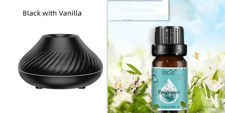 Volcanic Flame Aroma Diffuser with LED light and 130ml capacity in beige and black
