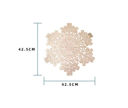 Elegant snowflake placemats made of premium PVC with heat and scald resistance for safe and stylish dining
