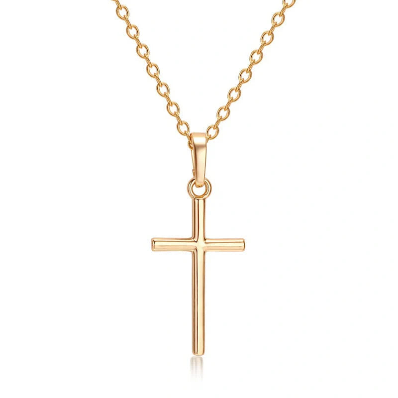 Elegant Women's Cross Pendant Necklace in gold and silver, perfect for any occasion