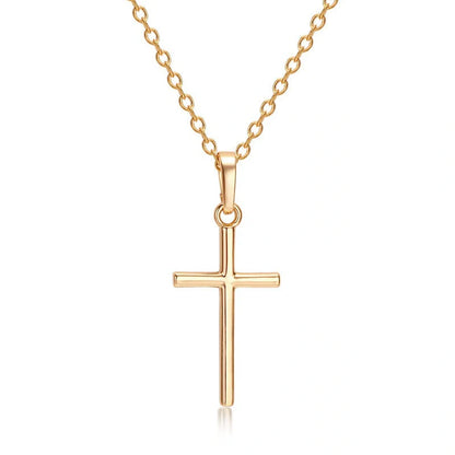 Elegant Women's Cross Pendant Necklace in gold and silver, perfect for any occasion