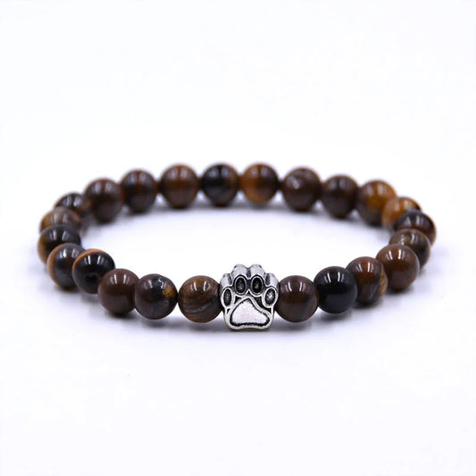 Natural stone dog paw bracelet with anti-fatigue properties, unisex design