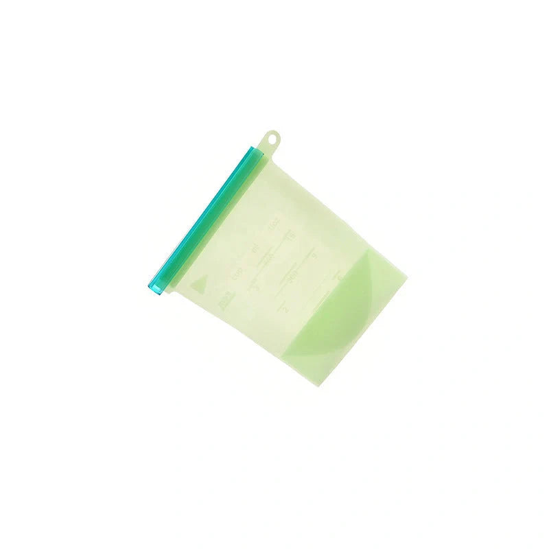 Edible silicone kitchen storage bags in various colours with vacuum seal