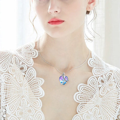 Elegant Love Pink Amethyst Crystal Necklace with heart-shaped pendant