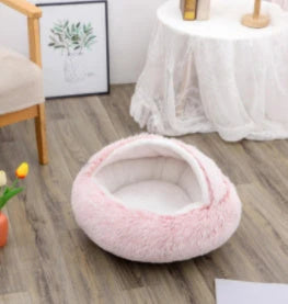 Cozy and comfortable 2-in-1 pet bed for cats and dogs, featuring plush, warm, and soft materials