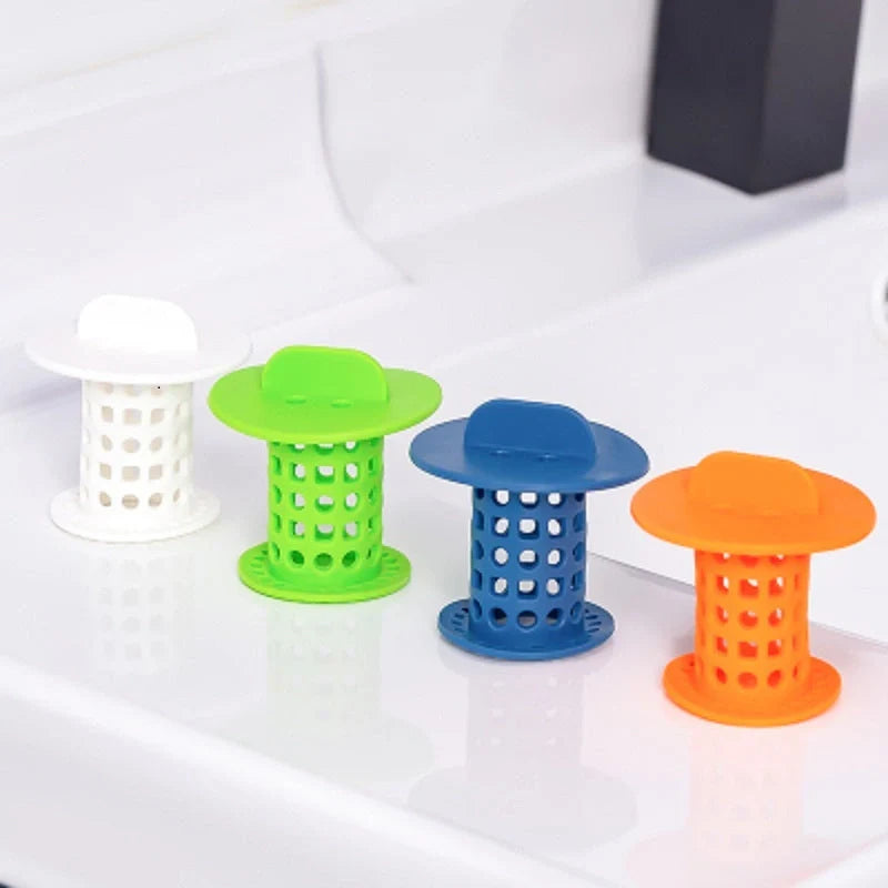 Anti-clogging plastic sink filter for kitchen and bathroom in multiple colors