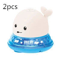 Electric induction whale spray toy for baby bath time with automatic water spray and lights