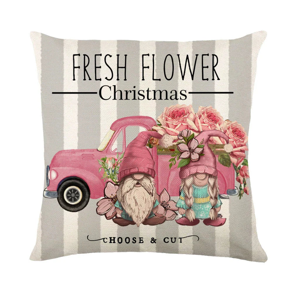 Festive Christmas pillow covers with snowflake pattern for cozy home decor