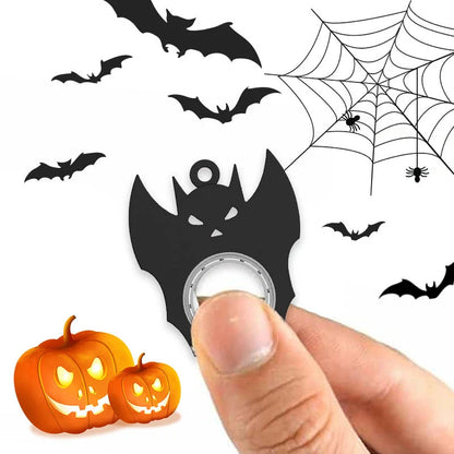 Halloween Bat Demon Ghost Keychain Fidget Spinner Toy - Black