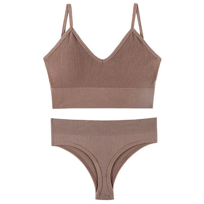 Wireless French triangle cup bra set for small chest push-up in various colours