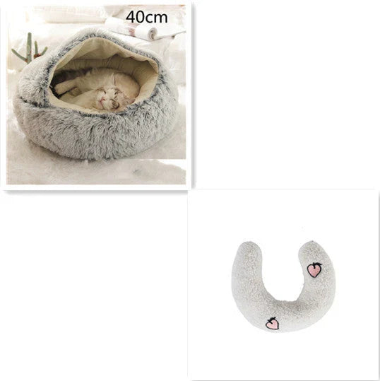 Cozy and comfortable 2-in-1 pet bed for cats and dogs, featuring plush, warm, and soft materials