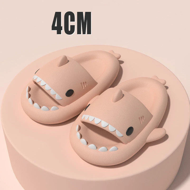 Cozy shark-themed slippers made of plush EVA material for indoor and outdoor wear with customized support