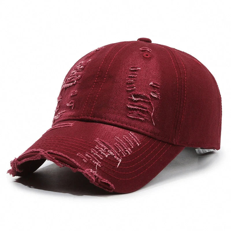 Vintage washed cotton baseball cap for men in various colours