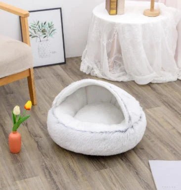 Cozy and comfortable 2-in-1 pet bed for cats and dogs, featuring plush, warm, and soft materials