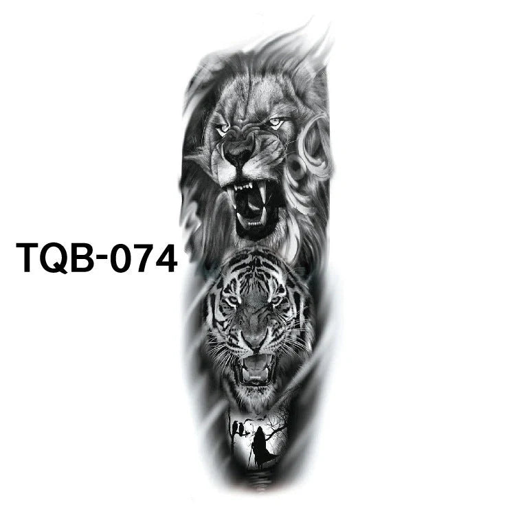 Waterproof Full Arm Tattoo Sticker in various colours for temporary body art