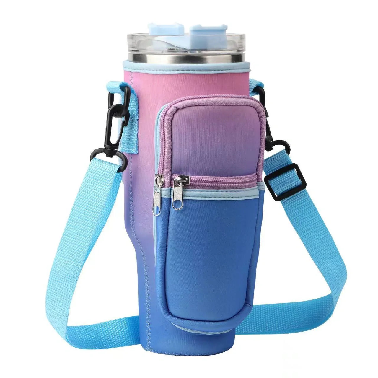 Neoprene thermal sleeve for vacuum straw cups in various colours