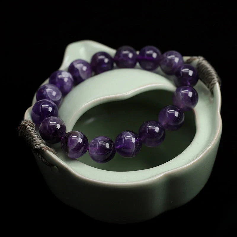 Natural Fantasy Amethyst Bracelet with adjustable string and genuine crystals