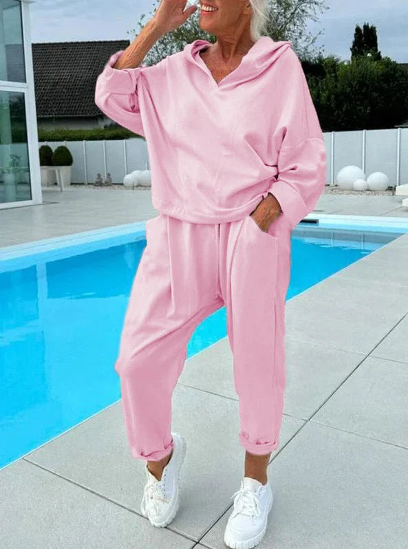 Premium Women's Hooded Sweatshirt Two-Piece Set in a variety of classic colours