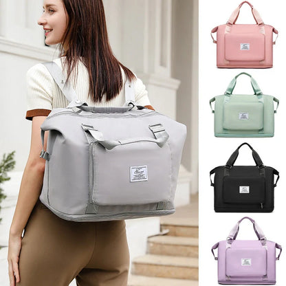 Folding travel bag for women in various colours, lightweight and durable Oxford cloth