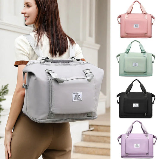 Folding travel bag for women in various colours, lightweight and durable Oxford cloth