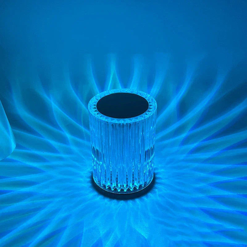 Acrylic LED table lamp with customizable RGB color lighting for home decor and ambiance
