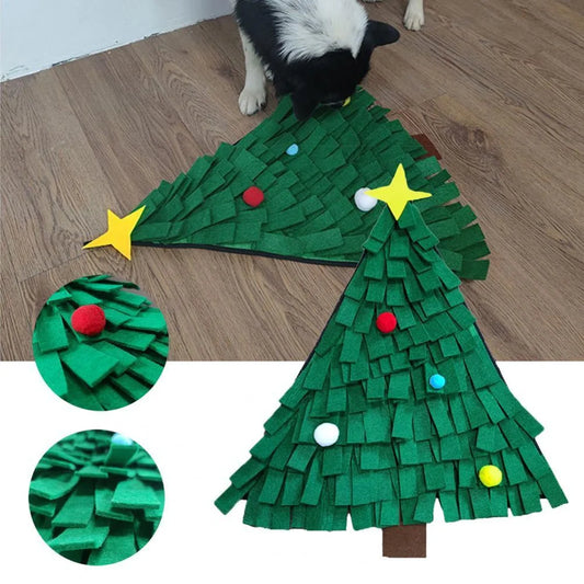 Green dog snuffle mat for slow feeding and olfactory training