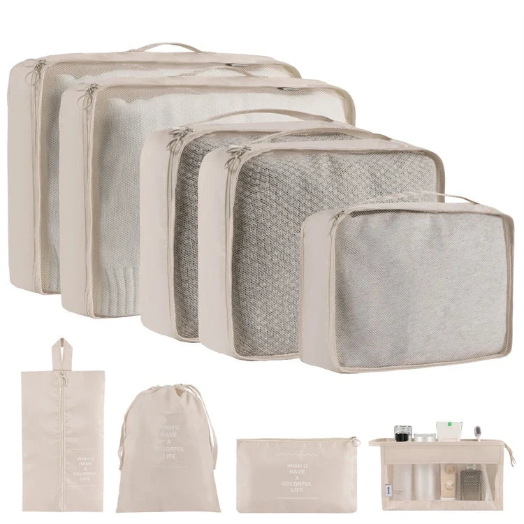 Simple solid colour polyester storage bags for home organisation in various colours