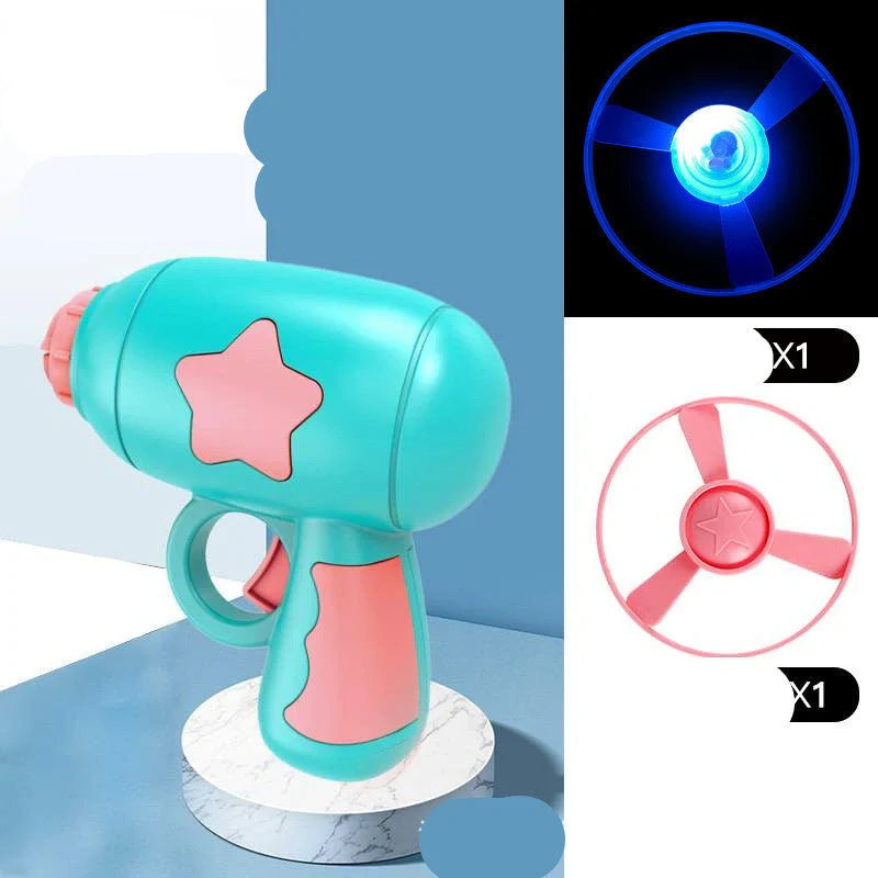 LED Light Pet Toy Set with flying saucer launcher and luminous discs