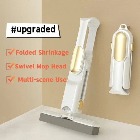 Hands-free floor cleaning mop with absorbent cotton heads for efficient and eco-friendly floor cleaning