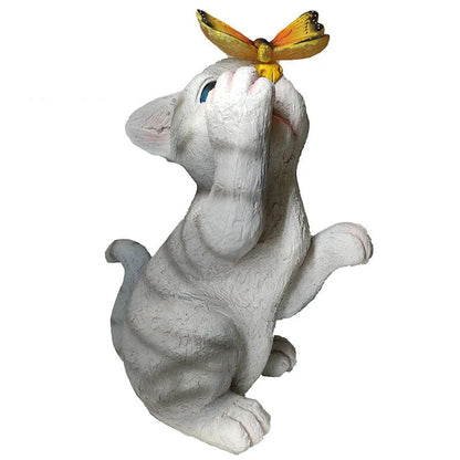 Creative resin cat solar sculpture ornaments for garden decoration