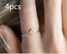 Unique mountain-shaped copper ladies' ring with antibacterial properties