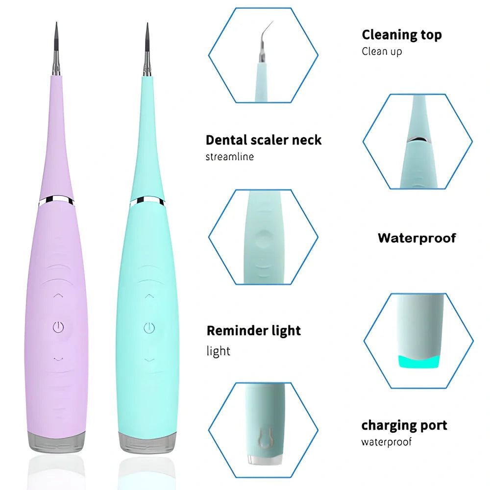 Premium ultrasonic dental scaler with adjustable power settings and waterproof design for effortless at-home teeth cleaning